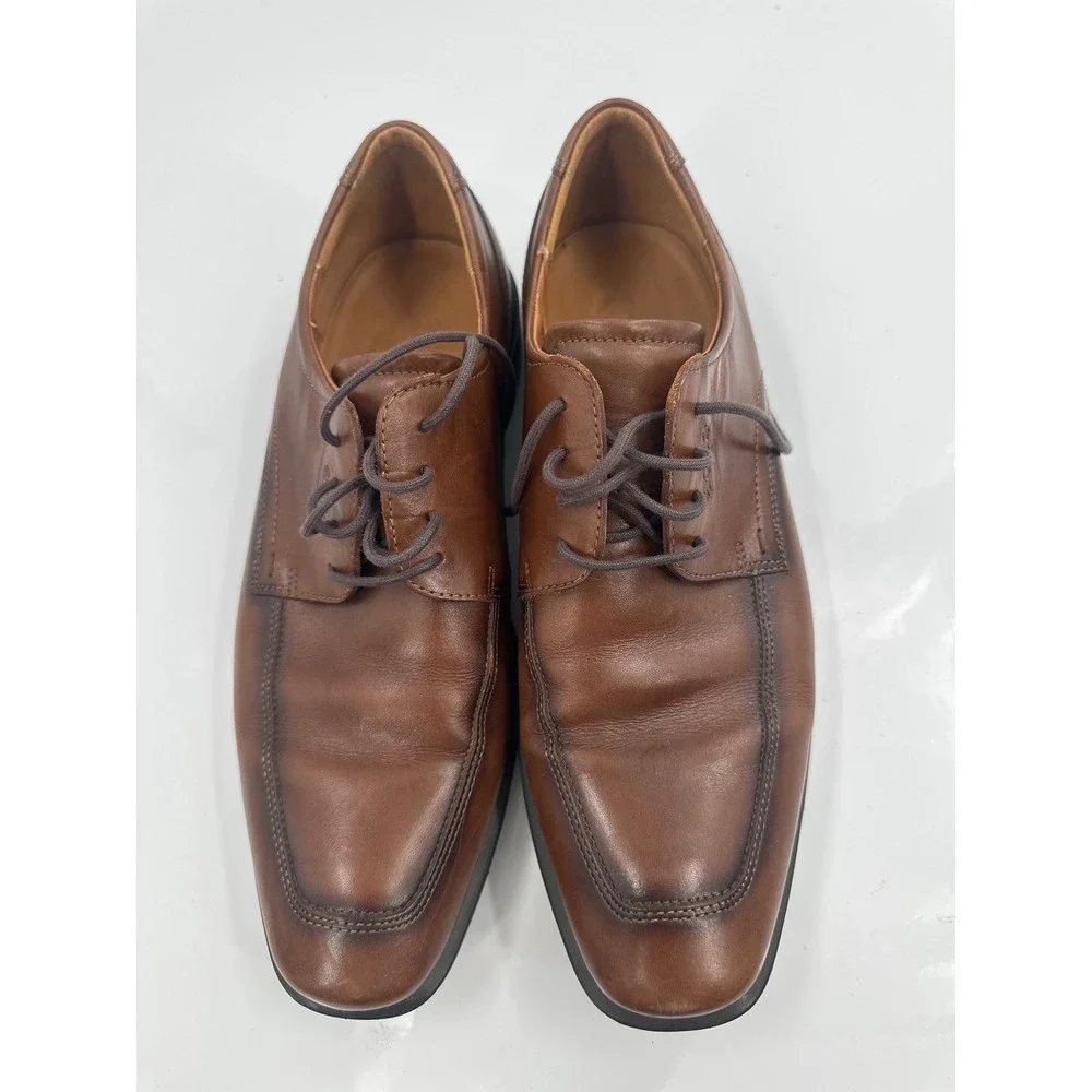 ECCO Helsinki Brown Leather Bicycle Toe Oxford Dress Shoes Mens 44 US 10-10.5